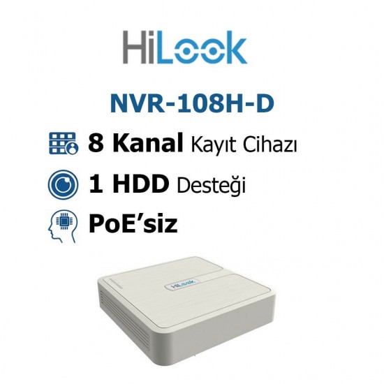 Hilook NVR-108H-D 8 kanal 6MP IP kayıt cihazı güvenlik sistemi çözümü